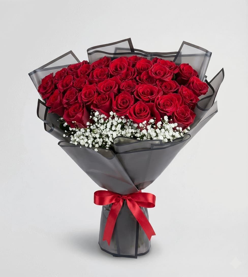 Слика на Букет од 31 Ружи и Дах на Бебето